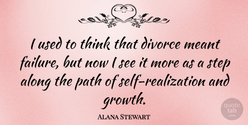 Alana Stewart Quote About Divorce, Thinking, Self: I Used To Think That...