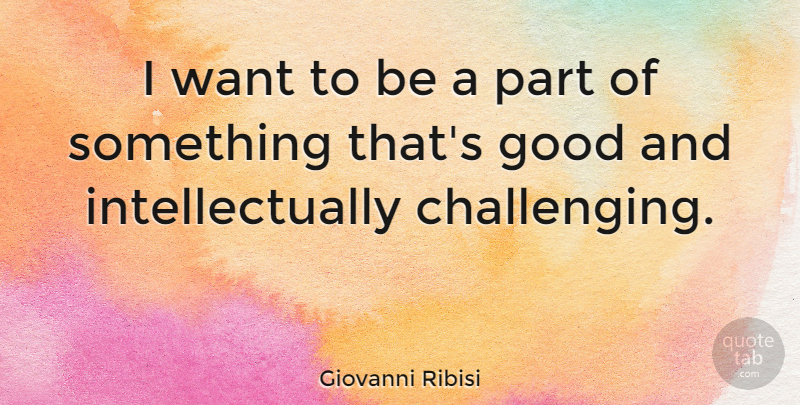 Giovanni Ribisi Quote About Challenges, Want, Criteria: I Want To Be A...