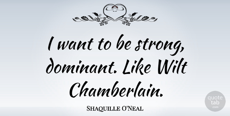 Shaquille O'Neal Quote About Basketball, Being Strong, Want: I Want To Be Strong...