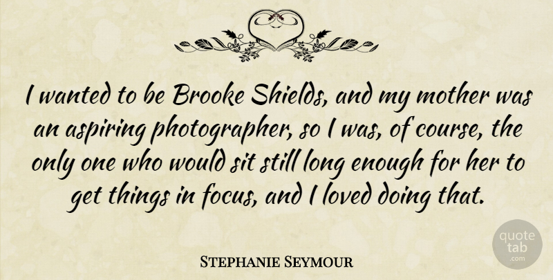Stephanie Seymour Quote About Aspiring, Sit: I Wanted To Be Brooke...