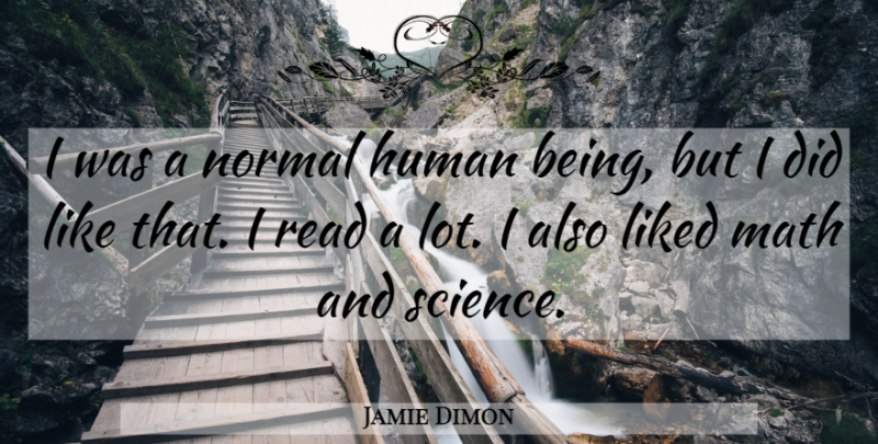 Jamie Dimon Quote About Math, Normal, Humans: I Was A Normal Human...