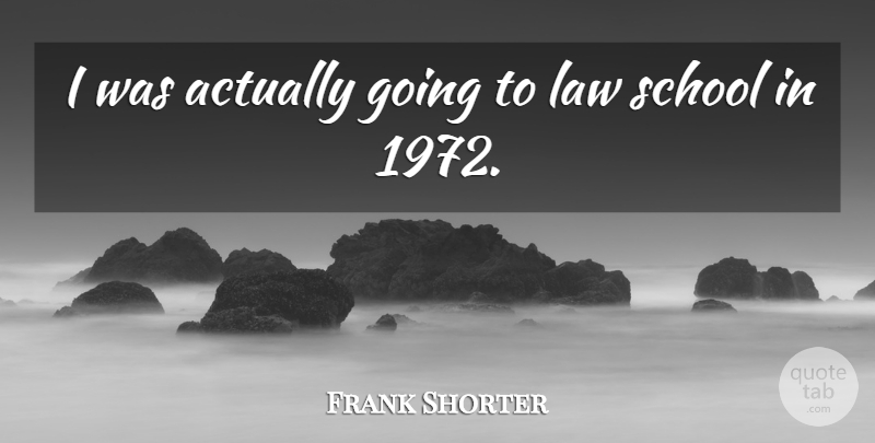 Frank Shorter Quote About Sports, School, Law: I Was Actually Going To...