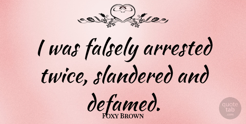 Foxy Brown Quote About Arrested: I Was Falsely Arrested Twice...
