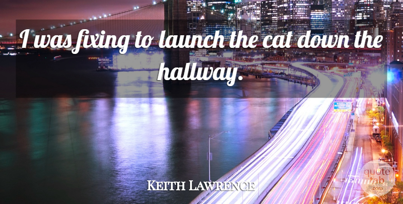 Keith Lawrence Quote About Cat, Fixing, Launch: I Was Fixing To Launch...