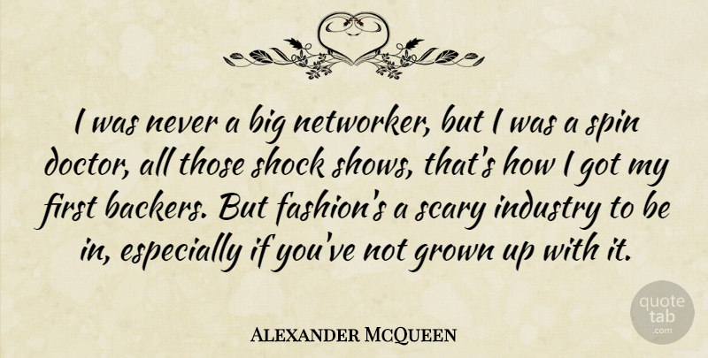 Alexander McQueen Quote About Fashion, Doctors, Scary: I Was Never A Big...