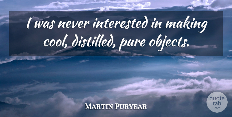Martin Puryear Quote About Objects, Pure: I Was Never Interested In...