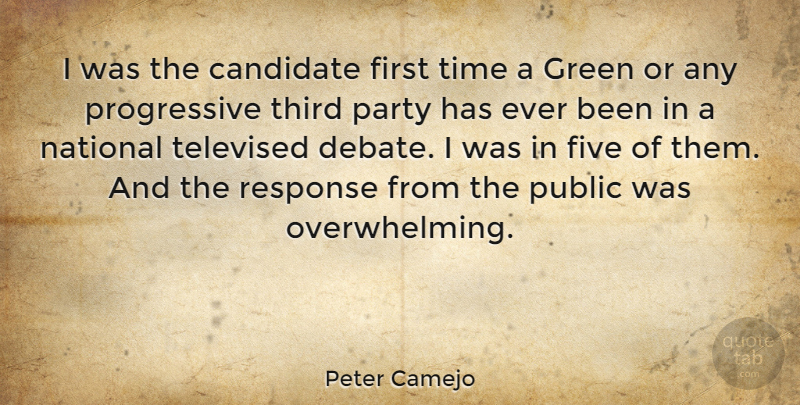 Peter Camejo Quote About American Businessman, Candidate, Five, National, Public: I Was The Candidate First...