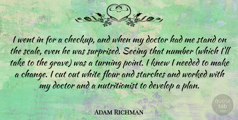 Adam Richman Quote About Change, Cut, Develop, Knew, Needed: I Went In For A...