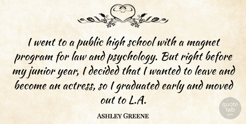 Ashley Greene Quote About School, Years, Law: I Went To A Public...