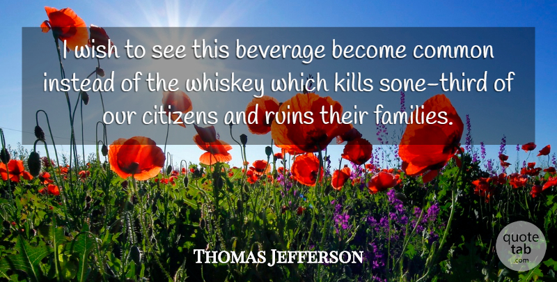 Thomas Jefferson Quote About Beer, Wish, Citizens: I Wish To See This...