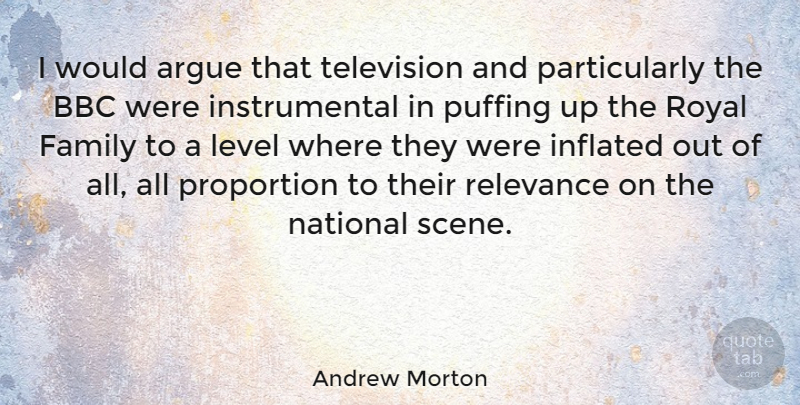 Andrew Morton Quote About Argue, Bbc, Family, Inflated, National: I Would Argue That Television...