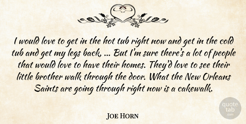 Joe Horn Quote About Brother, Cold, Hot, Legs, Love: I Would Love To Get...
