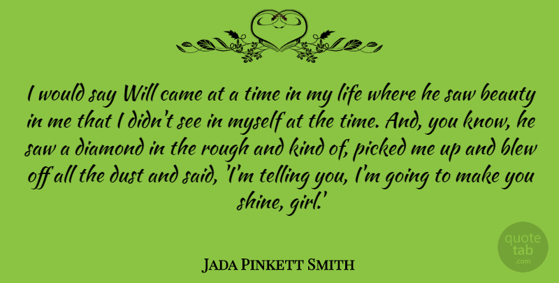 Jada Pinkett Smith Quote About Girl, Dust, Shining: I Would Say Will Came...
