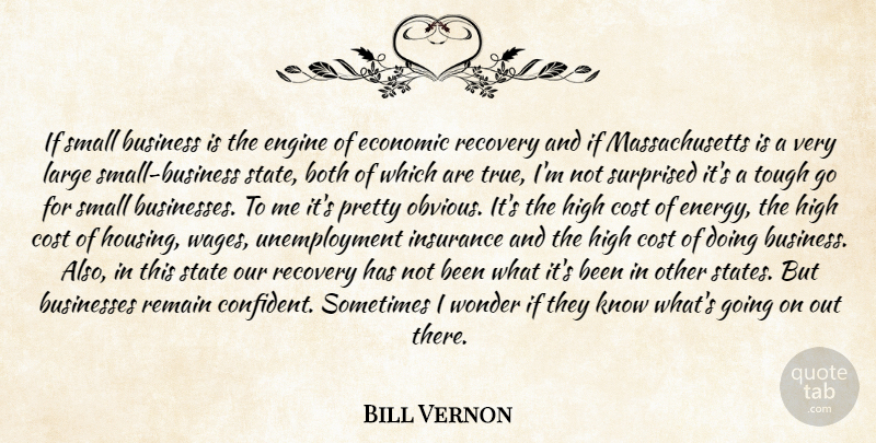 Bill Vernon Quote About Both, Business, Businesses, Cost, Economic: If Small Business Is The...