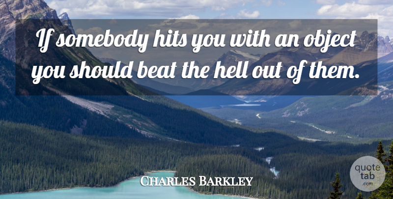 Charles Barkley Quote About Hell, Should, Beats: If Somebody Hits You With...