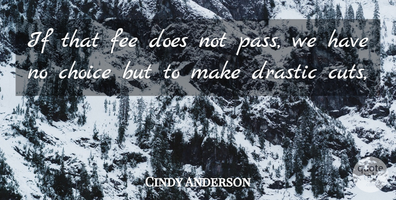 Cindy Anderson Quote About Choice, Drastic, Fee: If That Fee Does Not...