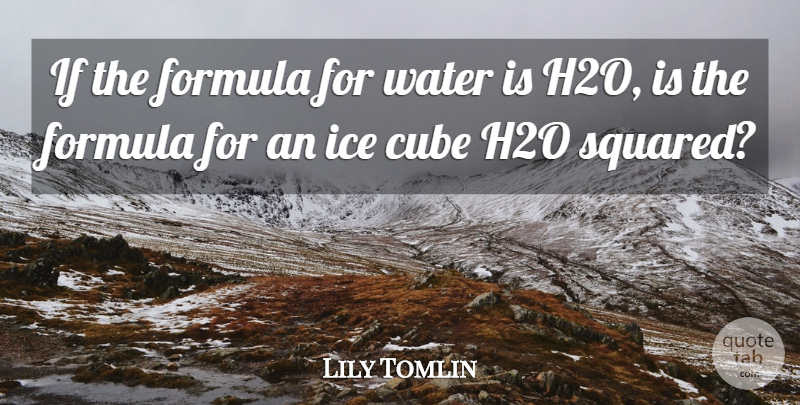 Lily Tomlin Quote About Cube, Formula, Ice, Water: If The Formula For Water...