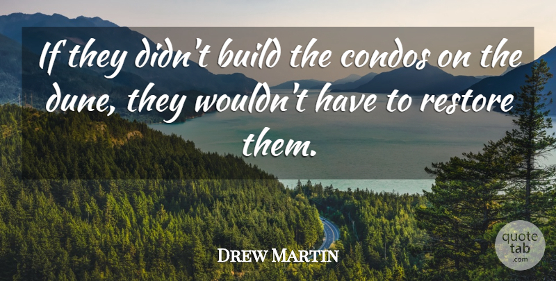 Drew Martin Quote About Build, Restore: If They Didnt Build The...