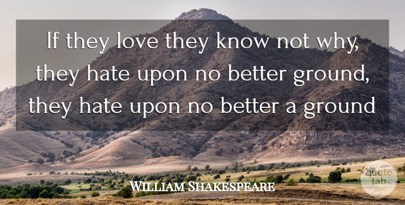 William Shakespeare Quote About Love, Hate, Ifs: If They Love They Know...