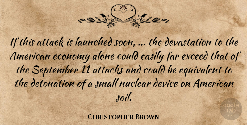 Christopher Brown Quote About Alone, Attack, Attacks, Device, Easily: If This Attack Is Launched...