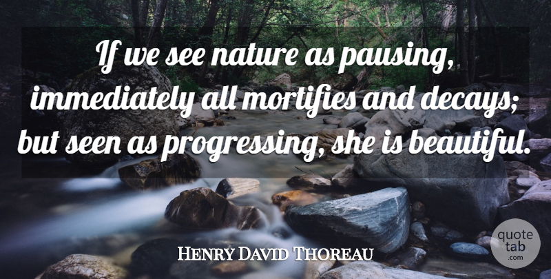 Henry David Thoreau Quote About Beautiful, Nature, Progress: If We See Nature As...