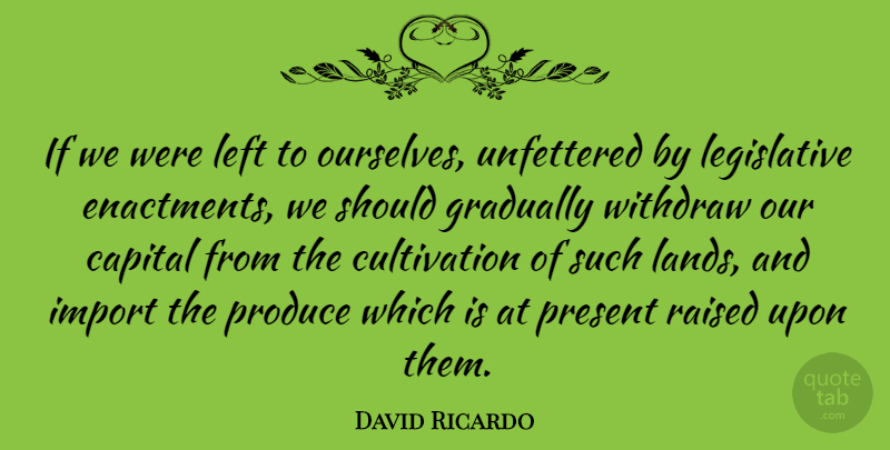 David Ricardo Quote About British Economist, Capital, Gradually, Left, Produce: If We Were Left To...