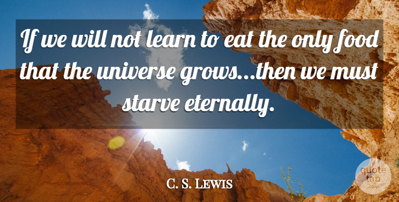 C. S. Lewis Quote About Grows, Ifs, Universe: If We Will Not Learn...