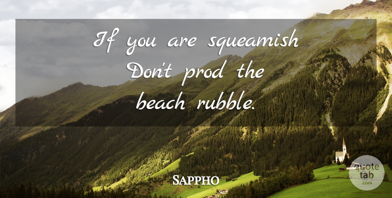 Sappho Quote About Beach, Rubble, Ifs: If You Are Squeamish Dont...