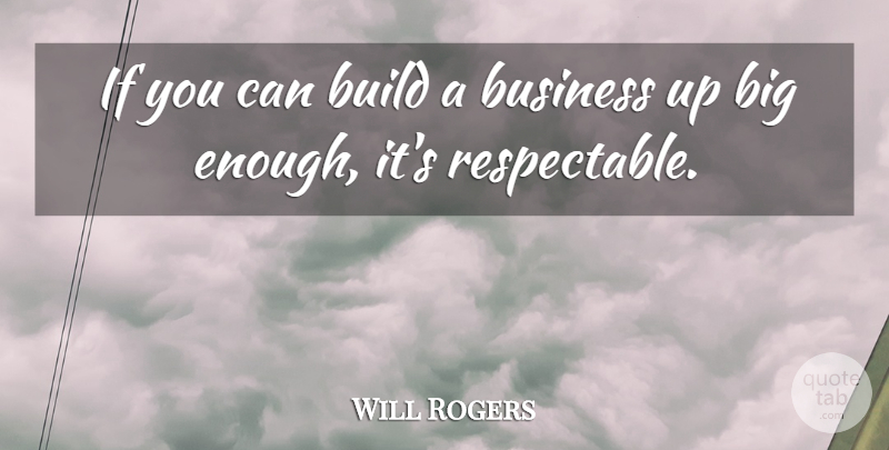 Will Rogers Quote About Business, Enough, Bigs: If You Can Build A...