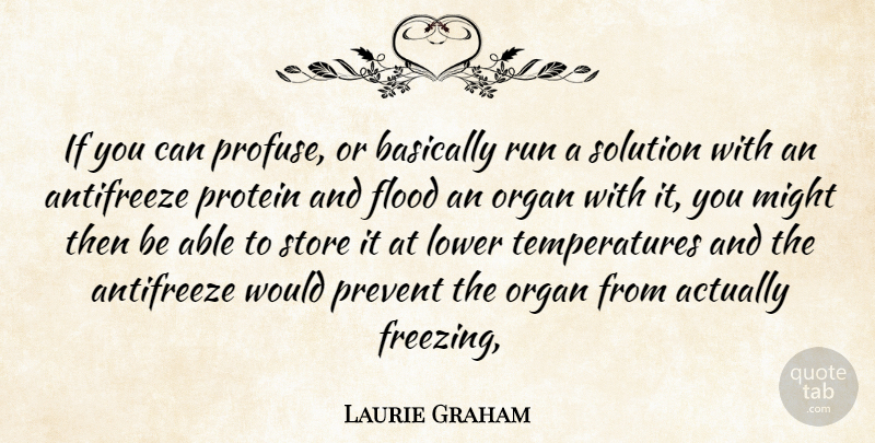 Laurie Graham Quote About Basically, Flood, Lower, Might, Organ: If You Can Profuse Or...