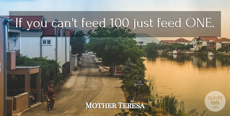 Mother Teresa Quote About Ifs: If You Cant Feed 100...