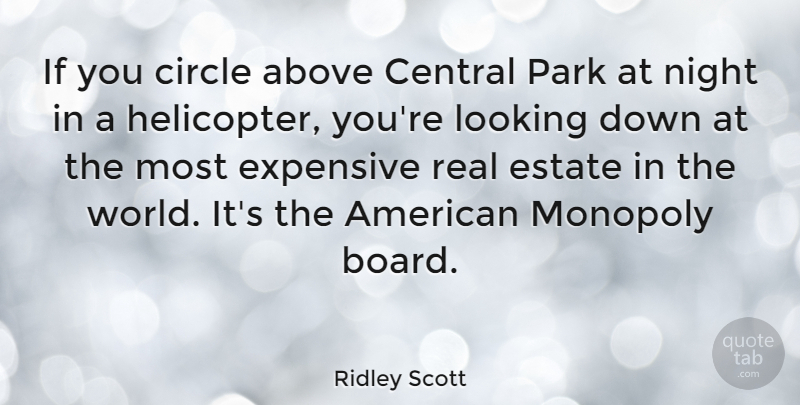 Ridley Scott Quote About Above, Central, Estate, Expensive, Monopoly: If You Circle Above Central...