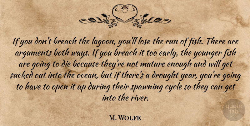 M. Wolfe Quote About Both, Breach, Cycle, Die, Drought: If You Dont Breach The...