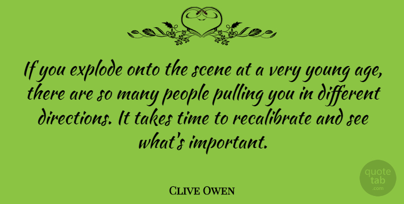 Clive Owen Quote About People, Important, Age: If You Explode Onto The...