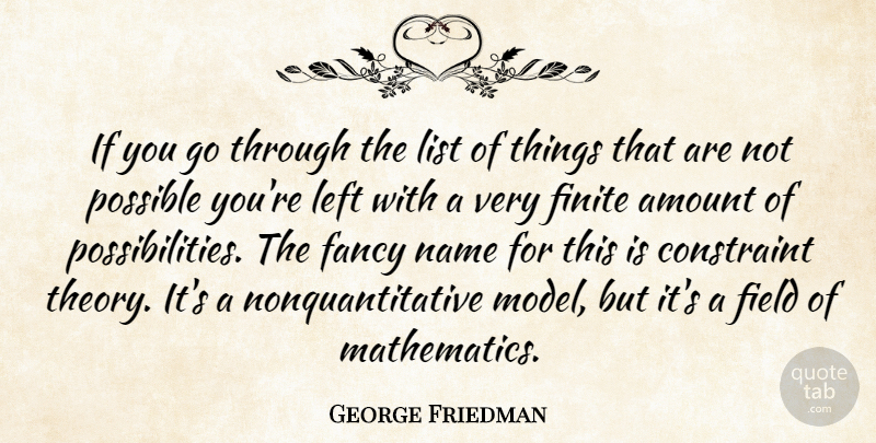 George Friedman Quote About Names, Fancy, Fields: If You Go Through The...