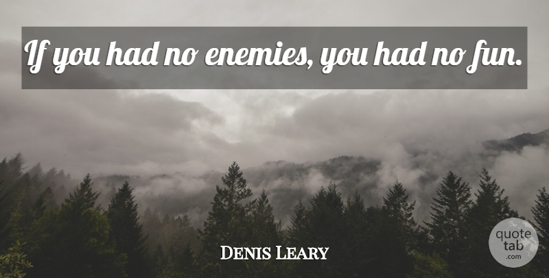 Denis Leary Quote About Fun, Enemy, Ifs: If You Had No Enemies...