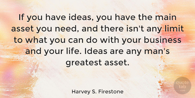 Harvey S. Firestone Quote About Strength, Leadership, Men: If You Have Ideas You...
