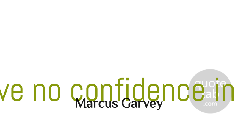 Marcus Garvey Quote About Confidence, Race, Self: If You Have No Confidence...
