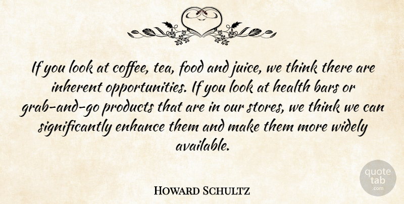 Howard Schultz Quote About Coffee, Opportunity, Thinking: If You Look At Coffee...