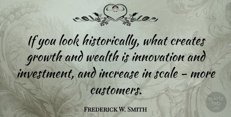Frederick W. Smith Quote About Innovation, Growth, Looks: If You Look Historically What...