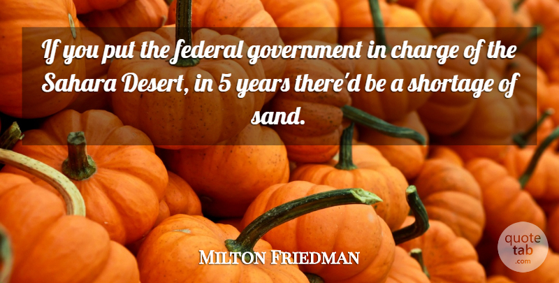 Milton Friedman Quote About Government, Years, Political: If You Put The Federal...