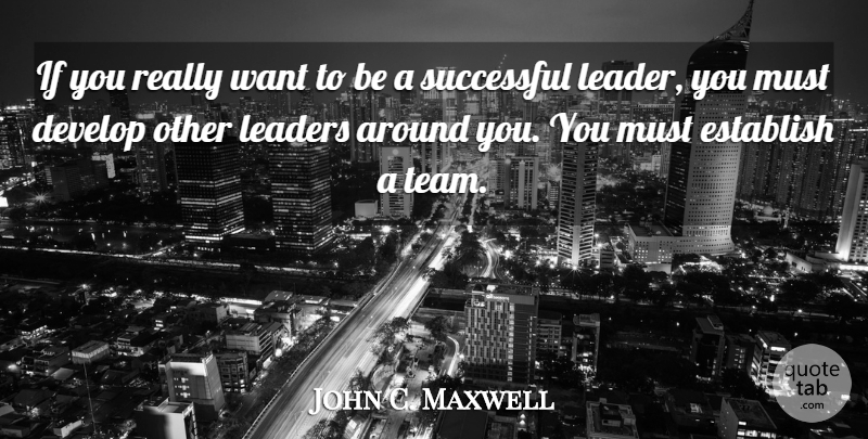 John C. Maxwell Quote About Team, Successful, Leader: If You Really Want To...