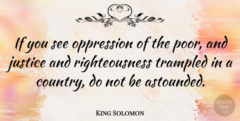 King Solomon Quote About American Activist, Country: If You See Oppression Of...