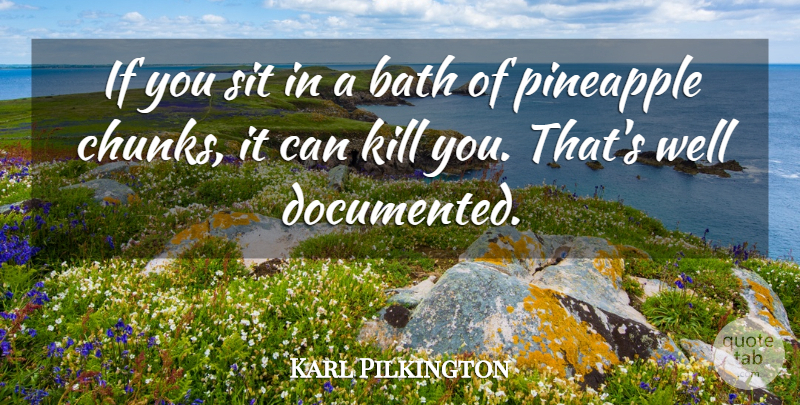 Karl Pilkington Quote About Baths, Pineapples, Wells: If You Sit In A...