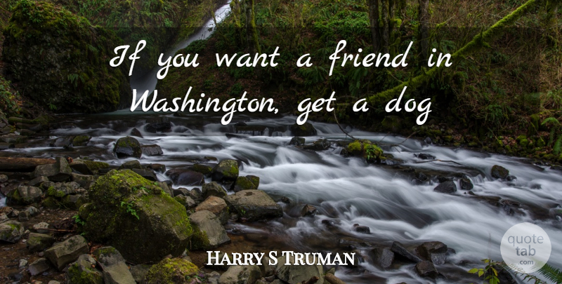 Harry S Truman Quote About Dog, Friend: If You Want A Friend...