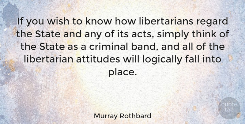 Murray Rothbard Quote About Attitude, Fall, Thinking: If You Wish To Know...