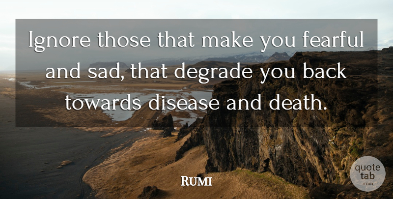 Rumi Quote About Inspirational, Spiritual, Sadness: Ignore Those That Make You...