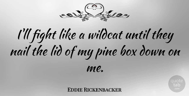 Eddie Rickenbacker Quote About Pine, Until: Ill Fight Like A Wildcat...