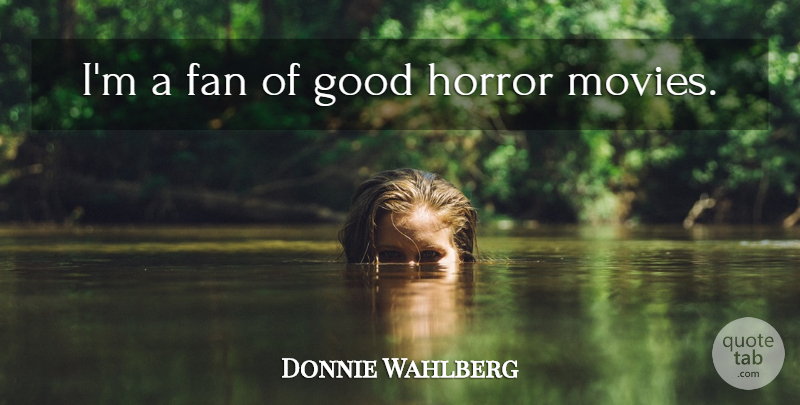 Donnie Wahlberg Quote About Movie, Fans, Horror: Im A Fan Of Good...
