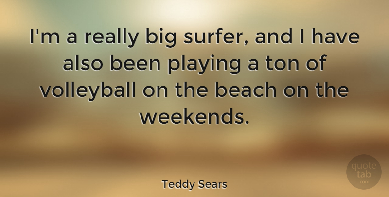 Teddy Sears Quote About Volleyball, Beach, Weekend: Im A Really Big Surfer...